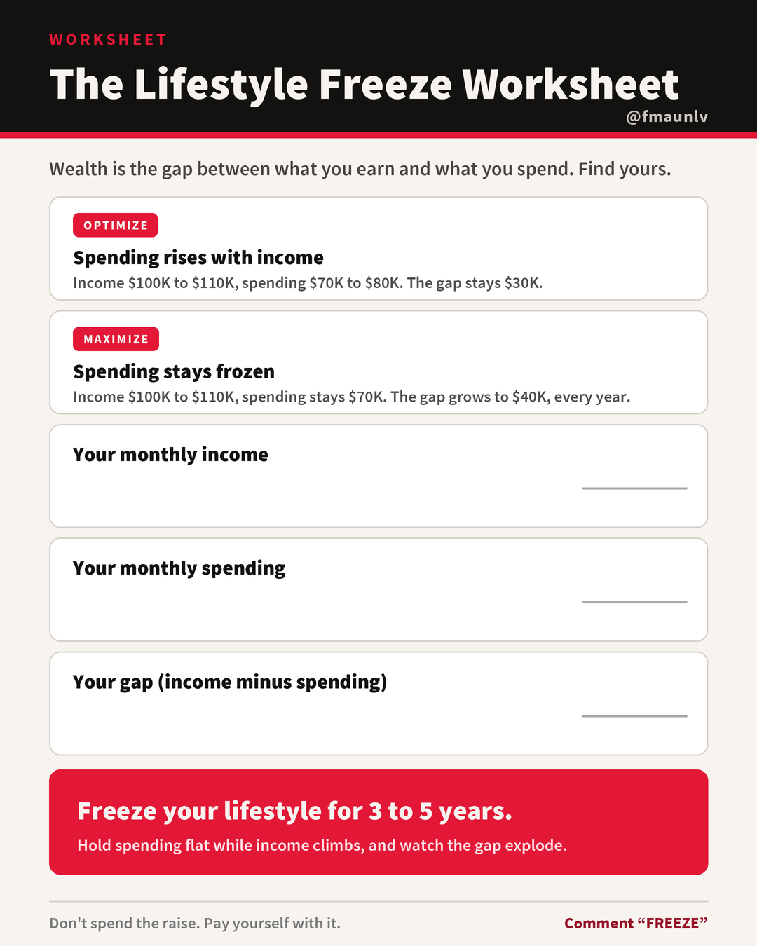 The Lifestyle Freeze Worksheet preview