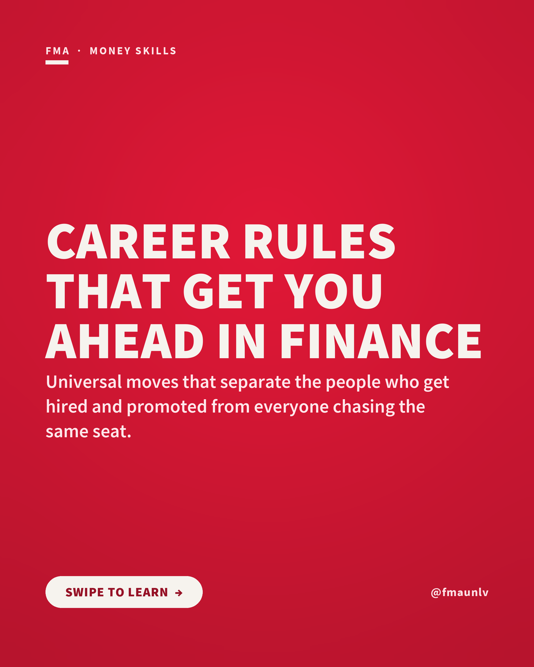 The Finance Career Rules