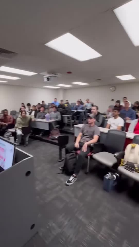 A general meeting, a full room of students